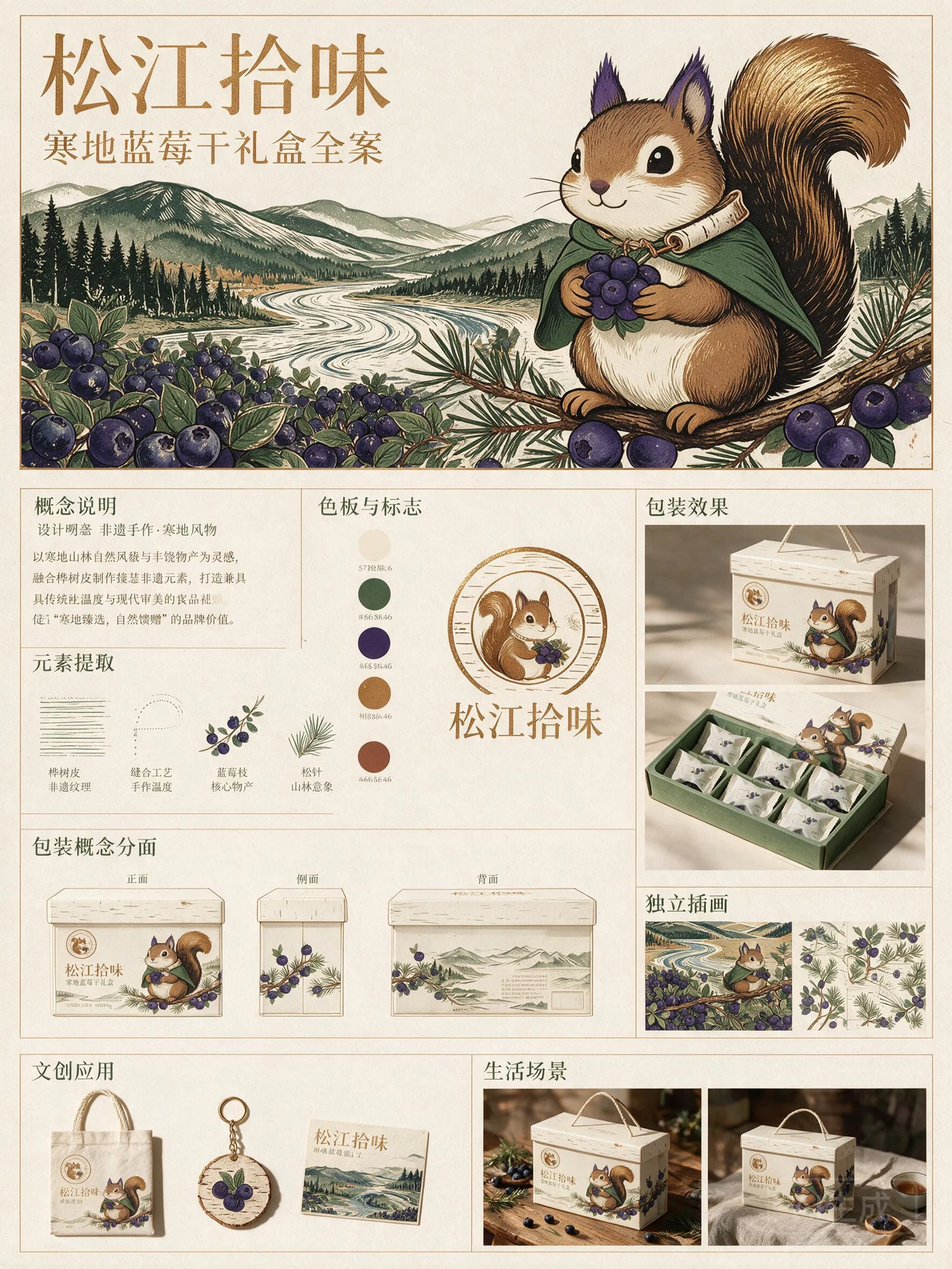 松江拾味 · 山林礼盒全案 · AI辅助设计概念